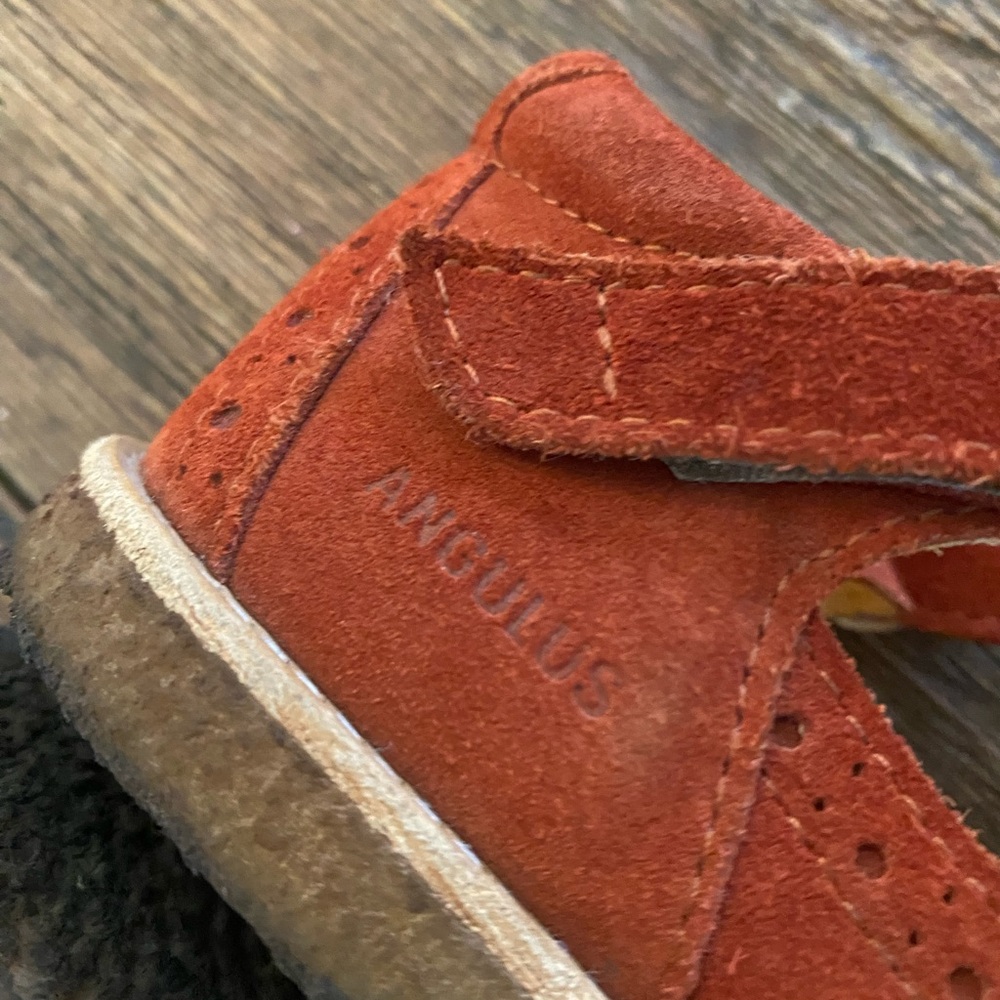 Angulus Rust Suede Mary Jane T-Strap Toddler Shoes - Picture 8 of 12